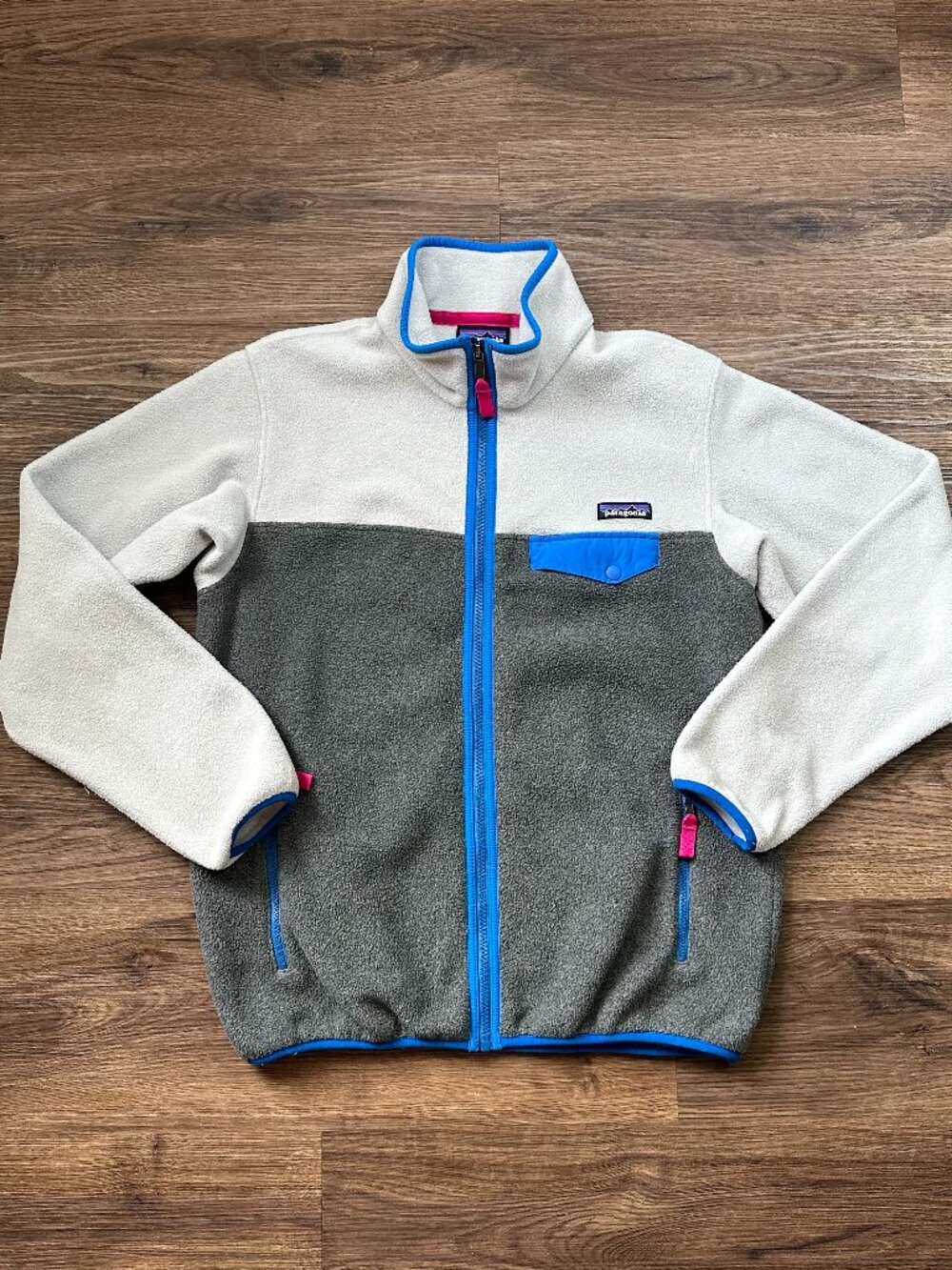 Patagonia Synchilla Full Zip Fleece Jacket Womens Medium Gray Blue Outdoor